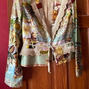 Alberti Makali Silk Jacket with suede trim